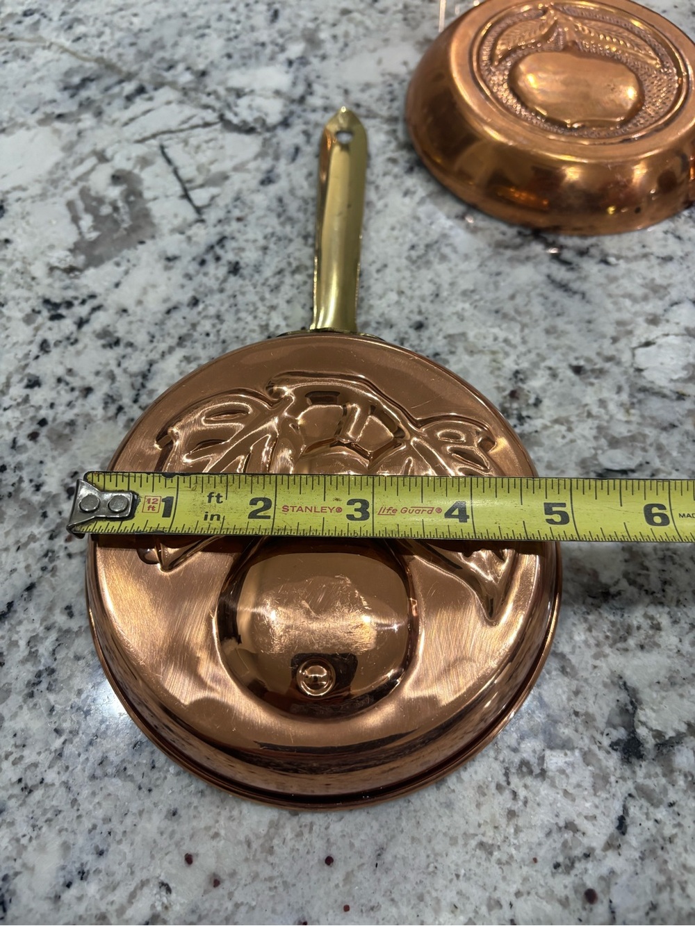 Vintage Copper Kitchen Molds Lot of 4 Cherry Pear Wheat Apple Cottagecore - Picture 7 of 15